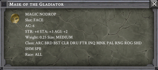 MASK OF THE GLADIATOR item card